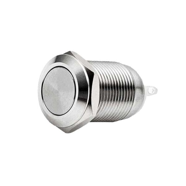 12MM Waterproof Self-resetting Momentary Metal Push Button Switch Flat Head Without Light