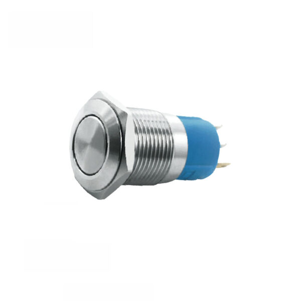16MM Waterproof Self-resetting Momentary Metal Push Button Switch Flat Head without Light