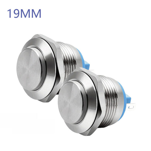 19MM Waterproof Self-resetting Momentary Metal Push Button Switch High Round Head without Light