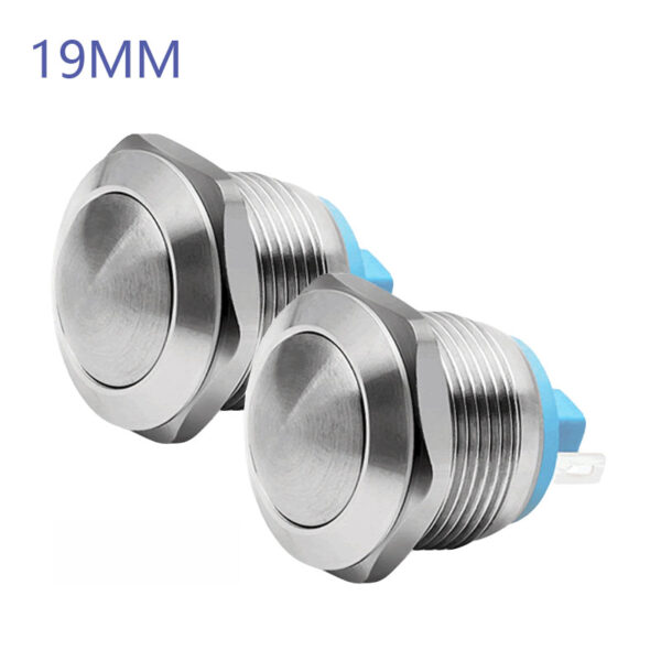19MM Waterproof Self-resetting Momentary Metal Push Button Switch Round Head without Light
