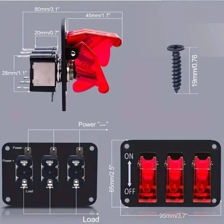 ASW-07D Rocker Toggle Switch Panel specification